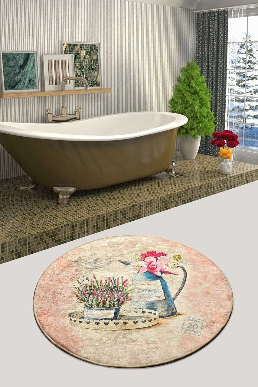 Covoras de baie Monder, Chilai, Ø100 cm, multicolor - imagine 5